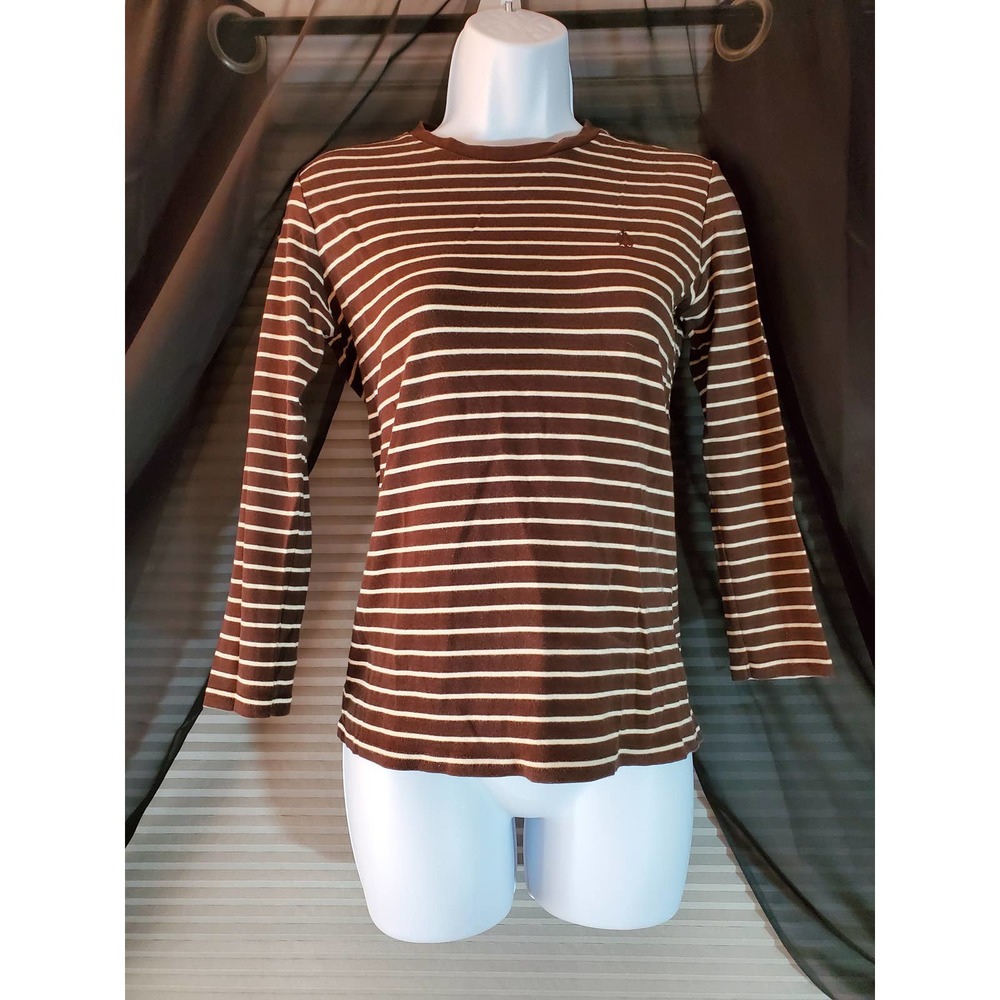 Ralph Lauren Sport Size S Brown and White Stripe T